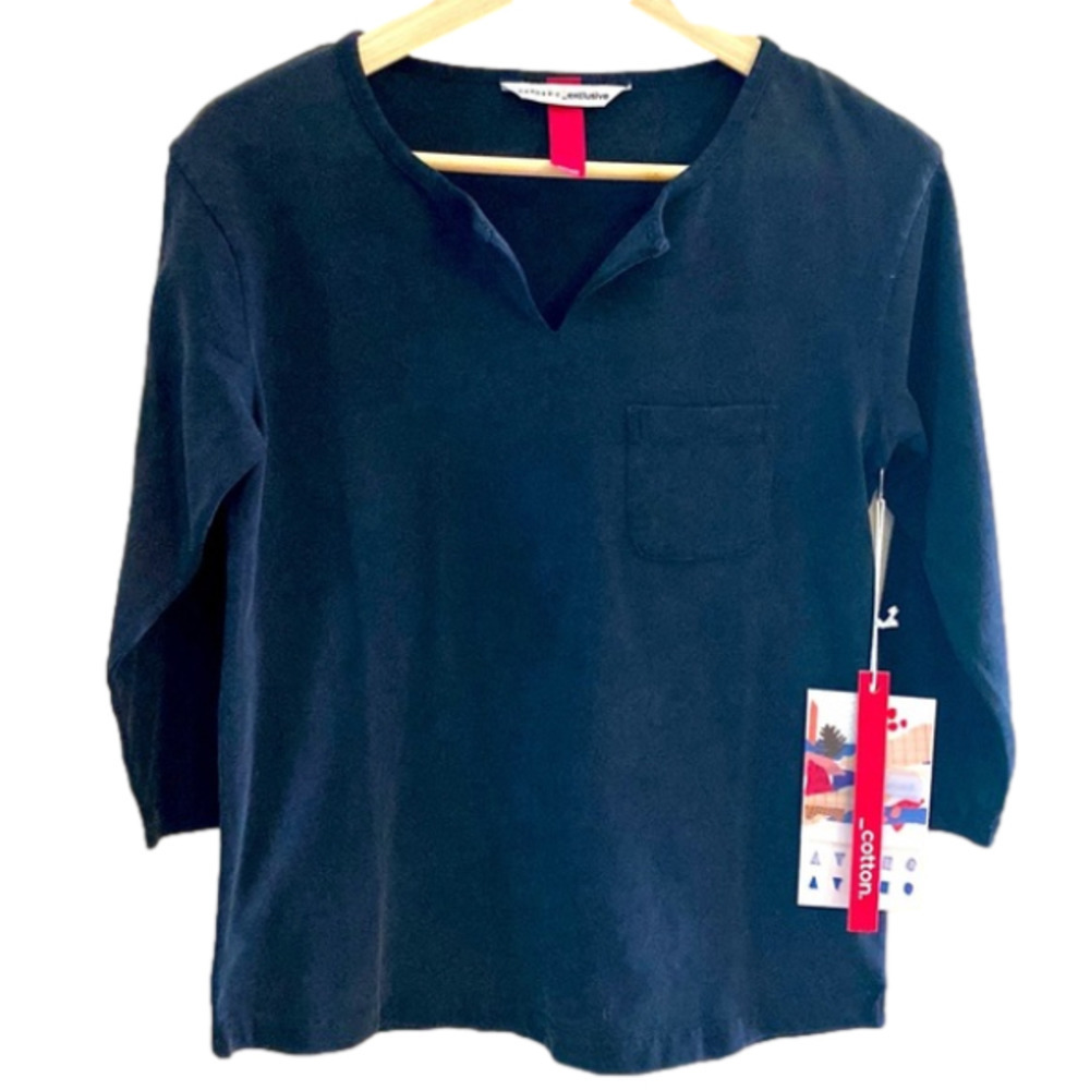 🎈 $10 add on. NWT Caposhie T-shirt. 3/4 sleeve. Heavycotton, distressed black.